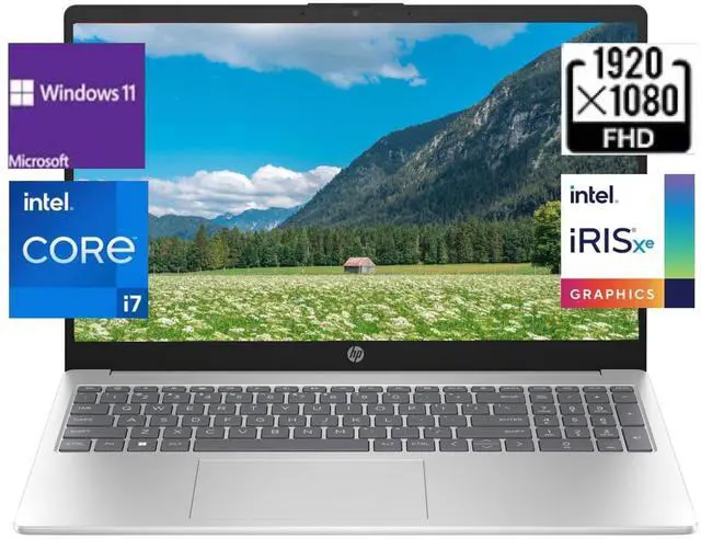 HP 15 fd0127dx Intel Core 7 150U, 16GB RAM DDR5 ,512GB SSD, Intel iRIS Xe ,15.6" FHD (Touch) ,CAM, BT, WiFi 6, Win 11, English KB, Silver