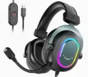 FIFINE AmpliGame H6 USB Wired Gaming Headset with RGB, 7.1 Surround and Detachable Microphone