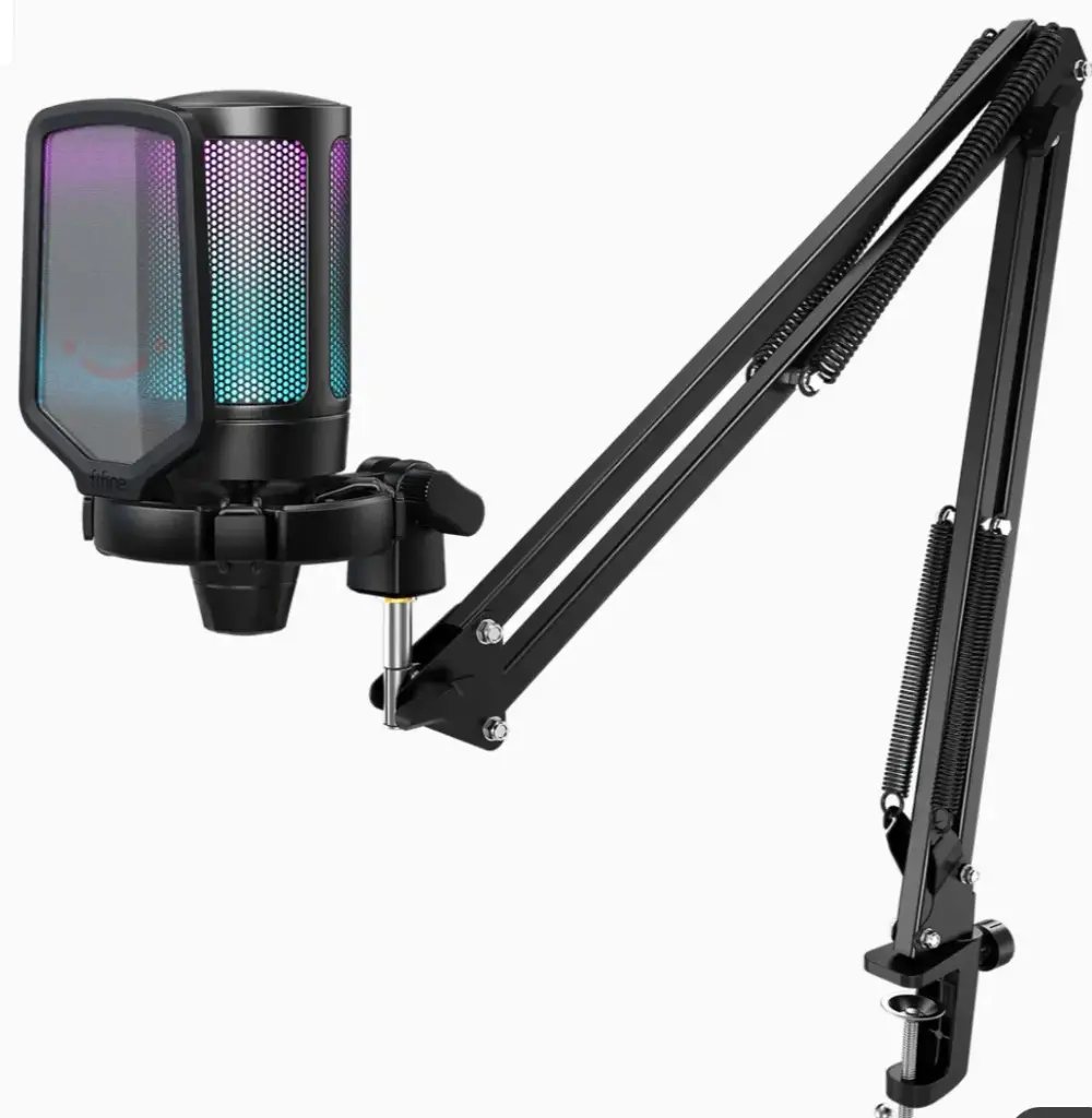 FIFINE AmpliGame A6T USB Condenser Microphone Kit with Boom Arm Stand