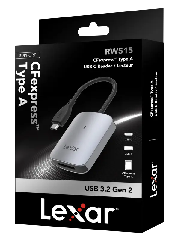 Lexar RW515 CFexpress Type A Card Reader, Up to 900MB/s, USB 3.2 Gen 2