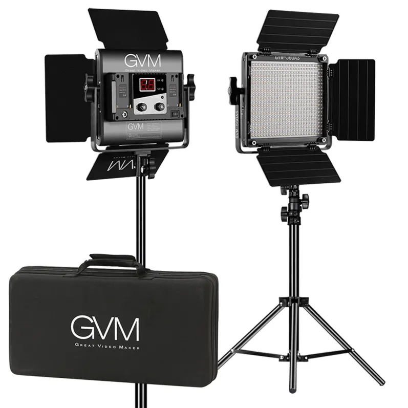 GVM 560AS Bi-Color LED Video Light Panel — 2-Light Kit (GVM-560AS-2L)