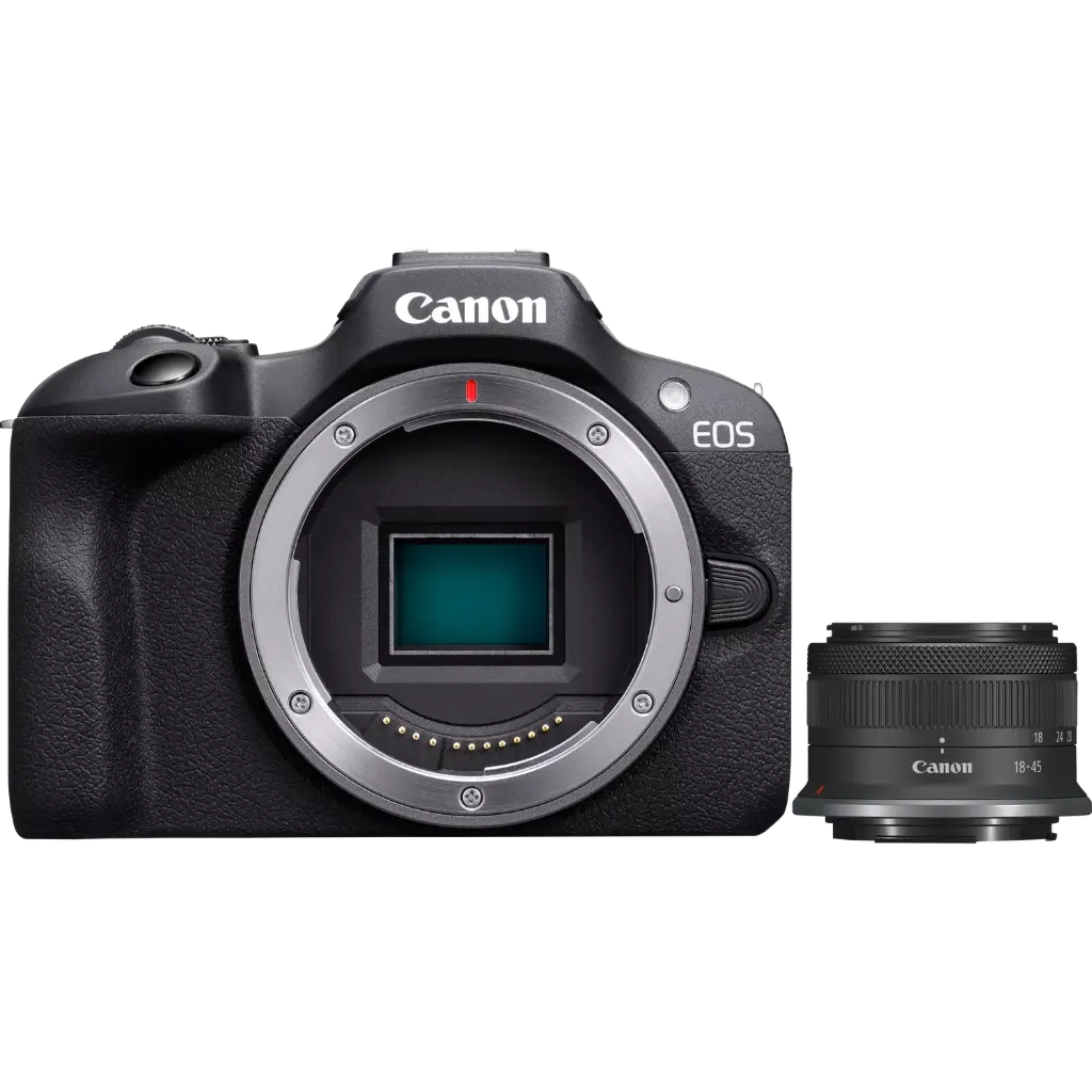 Canon EOS R100 Mirrorless Camera with RF-S 18-45mm f/4.5-6.3 IS STM Lens