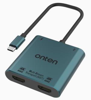 ONTEN OTN-9175K 4 in 1 HDMI*2+USB2.0 +PD3.0 Adapter, 4k@60Hz