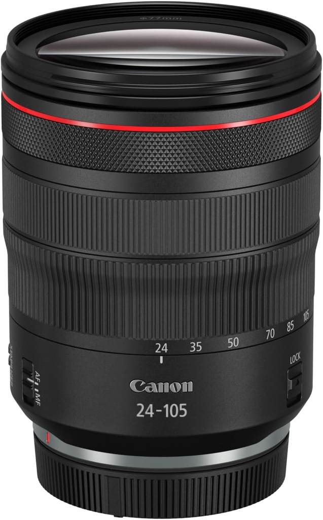 Camera Lens - Canon RF 24-105mm f/4L IS USM Zoom Lens (Black) for Canon EOS R Series Mirrorless Cameras 
