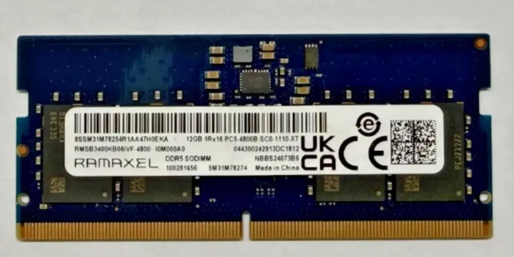 Ramaxel 12GB DDR5 4800MHz SODIMM Laptop RAM