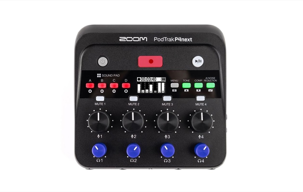 Zoom PodTrak P4next Portable Multitrack Podcast Recorder