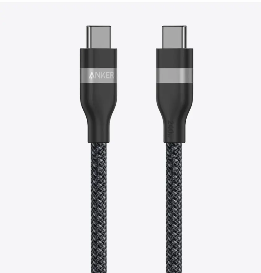 Anker USB-C to USB-C Cable (3 ft, 240W, Upcycled-Braided) 
