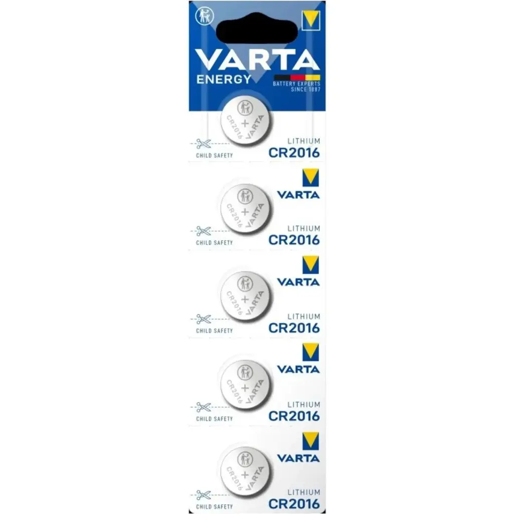 Varta CR2016 Lithium Coin Battery (5-Pack)
