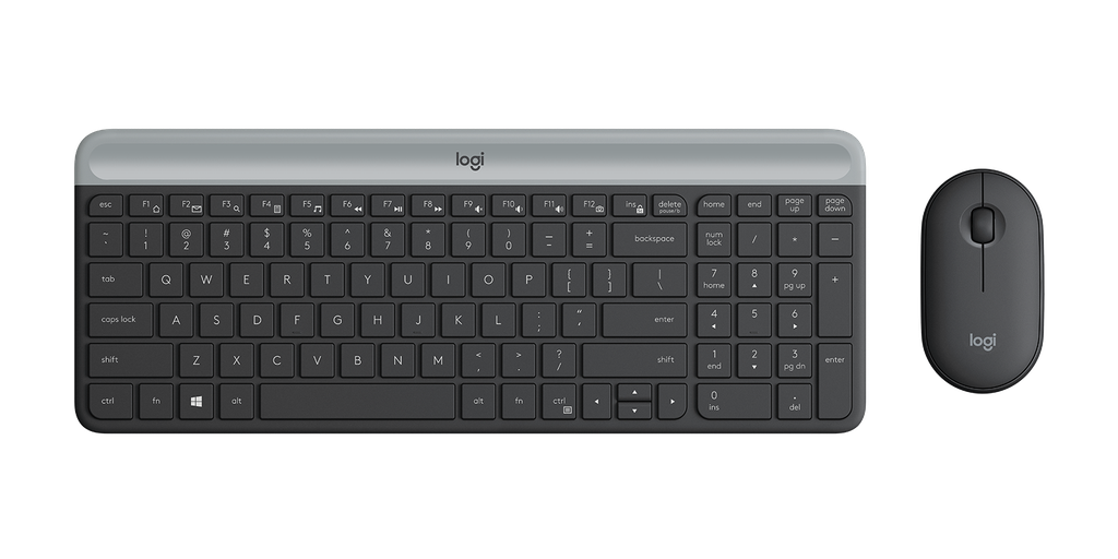 Logitech MK470 Slim Wireless Keyboard and Mouse Combo - 2.4 GHz USB Receiver