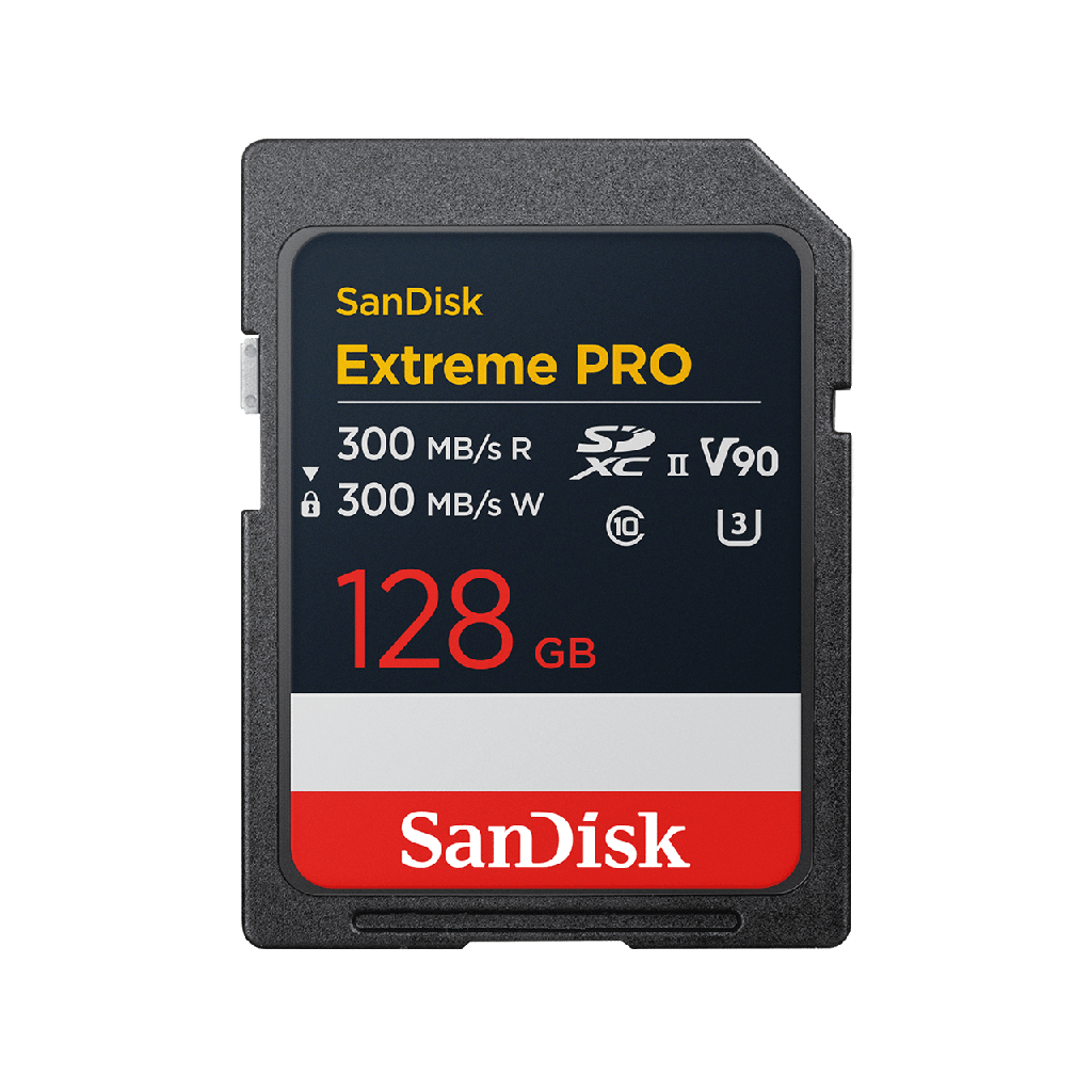 SanDisk Extreme PRO UHS-II SDXC Card 128GB (V90, 300 MB/s) memory card