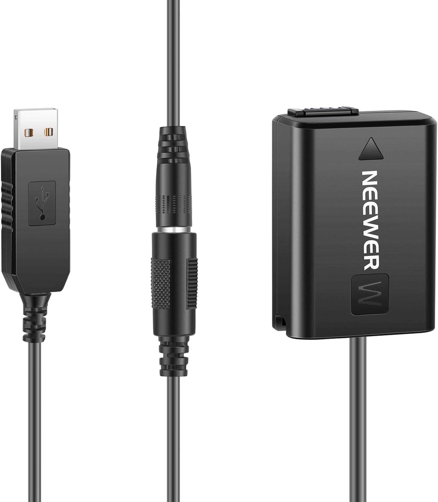 محول تيار مستمر Neewer بديل لبطارية NP-FW50 الوهمية لمصدر طاقة كاميرات سوني (رقم الموديل: 10097839).