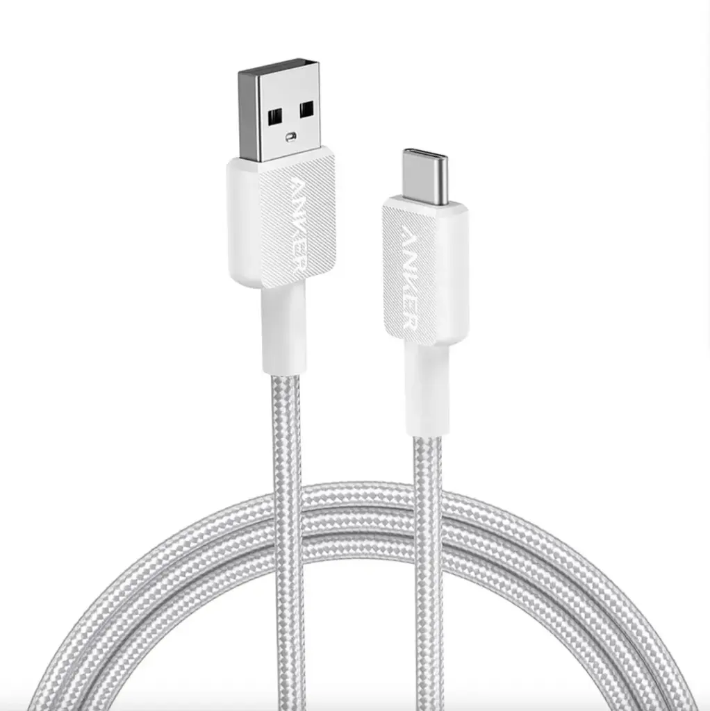 Anker 322 USB-A to USB-C Cable 90cm Nylon Braided White 