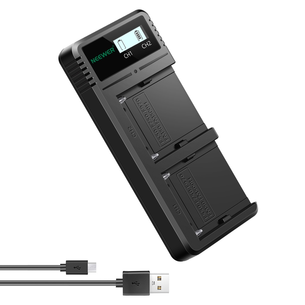 شاحن بطارية كاميرا مزدوج USB من Neewer (الموديل:10100251).