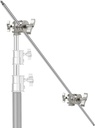 Neewer Extension Grip Arm / Boom Arm 50in with 2 Grip Heads, Aluminum Alloy (Silver)