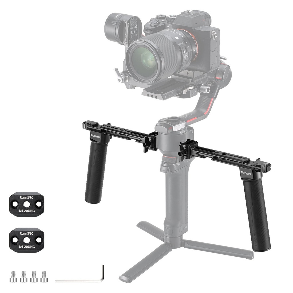 مقبض مزدوج NEEWER GA006 متوافق مع DJI RS4 / RS4 Pro / RS3 / RS3 Pro / RS2 / RSC2 / Ronin S / Ronin SC – رقم 10103952
