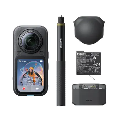 Action camera - Insta360 X6 8K  Essentials Bundle- Midnight Black