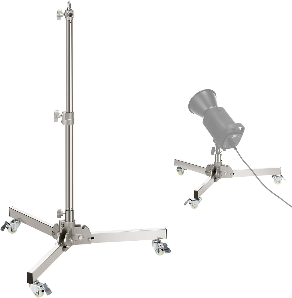 NEEWER Heavy Duty Light Stand with Casters, Max Height 98cm 10103529