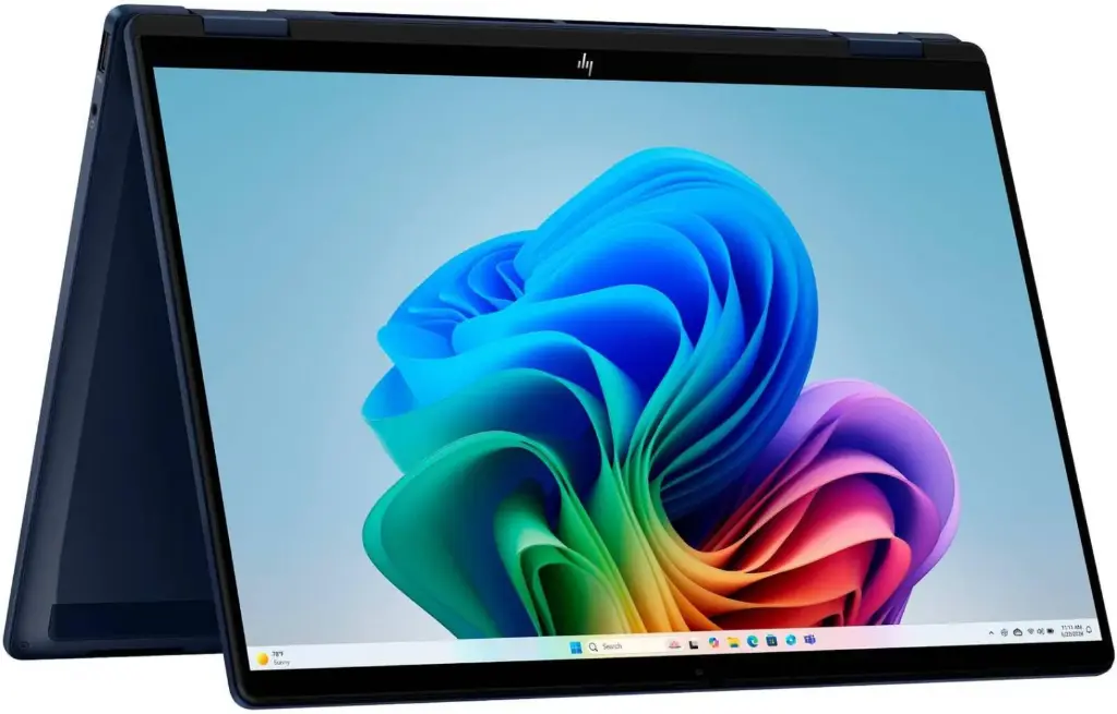 The HP OmniBook X Flip 14-FM0013DX X360 features an Intel Core Ultra 5-226V processor, 16GB of RAM, a 512GB SSD, Intel Arc 130V graphics, and a 14" 2K touchscreen display. It comes with an X360 design, Windows 11, and a backlit keyboard. 