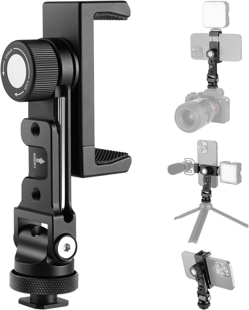 NEEWER Metal Cell Phone Tripod Mount Adapter with 4 Cold Shoes 10101666