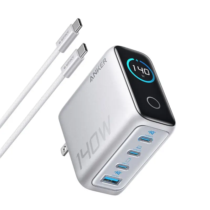 Anker Charger ( 140W, 4-Port, PD 3.1) with USB-C Cable