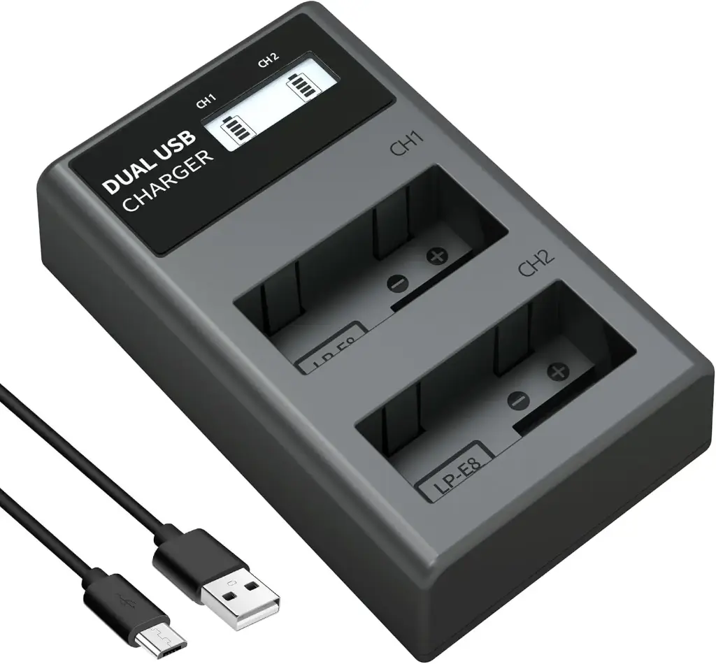 LP-E8 Dual LCD Smart Battery Charger