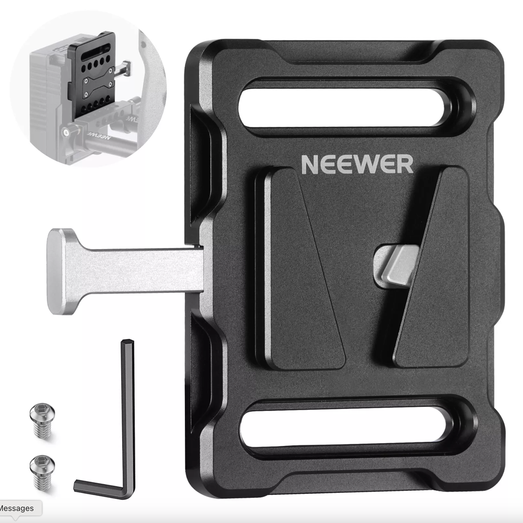 NEEWER Mini V-Mount Battery Plate with Wide Super Crab Clamp & QR Lock 10103544