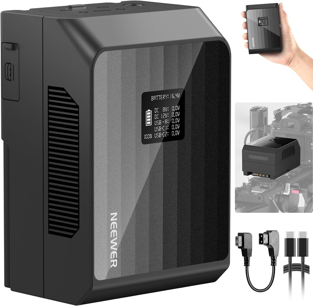 Neewer PS099EP Mini V-Mount Battery, 6800mAh 99Wh 14.5V V-Lock Battery (10103493)