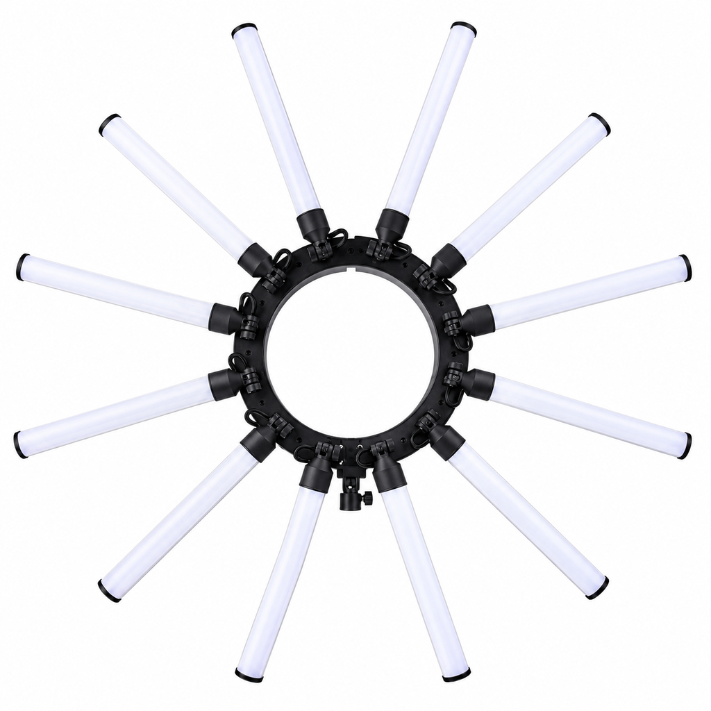 HD-180X Professional 180W Bi-Color 12-Arm LED Star Light for Photography & Video