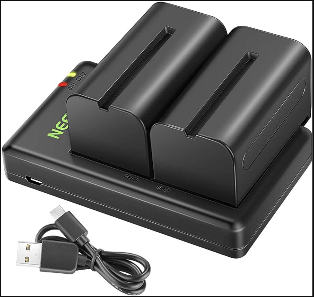 Neewer NP-F750 5600mAh Replacement Battery 2-Pack with USB Charger