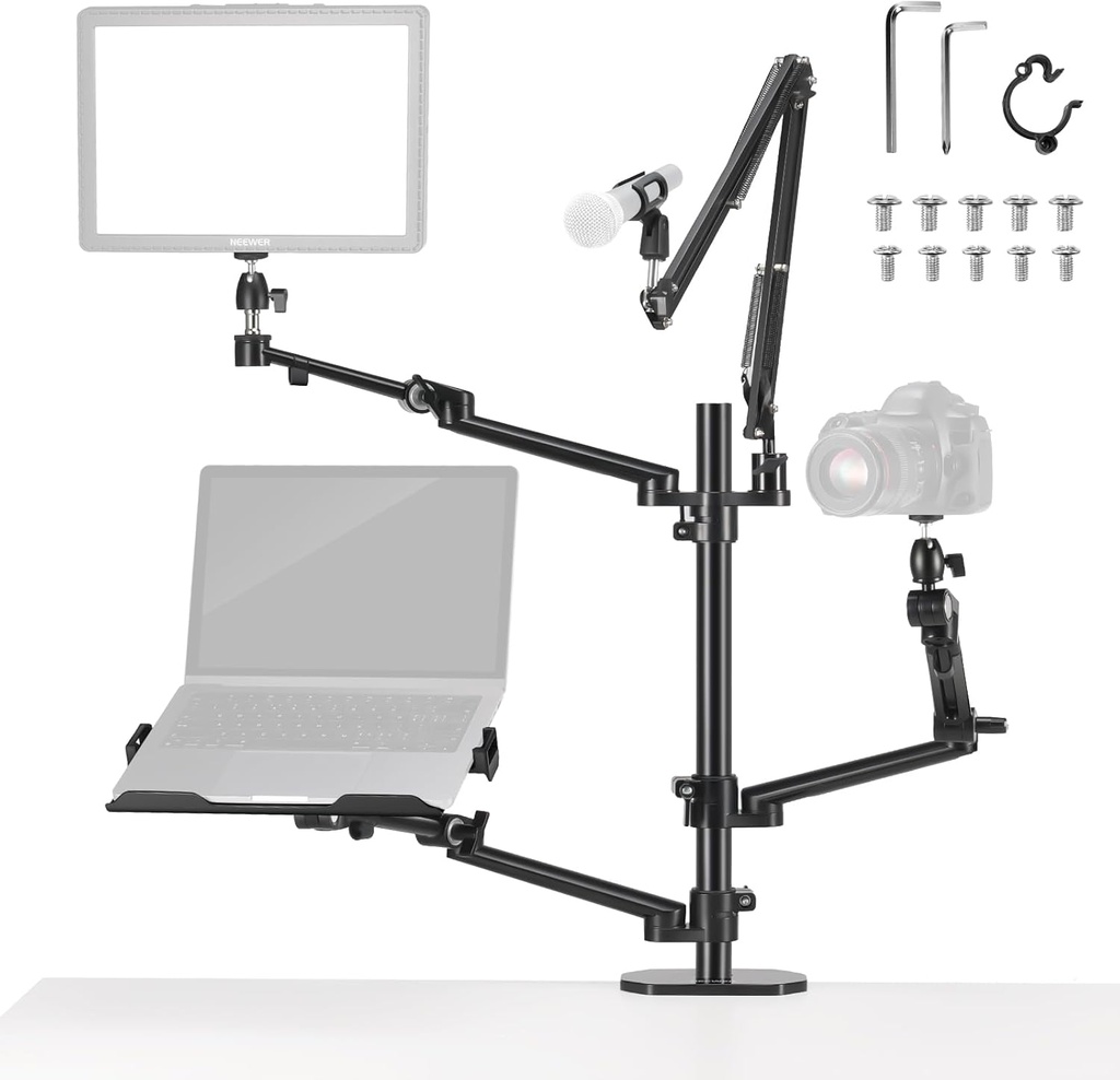 Neewer Overhead Camera Desk Mount Rig with 4 Boom Arms (10102920)