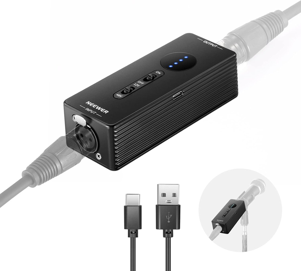 Neewer Phantom Power Converter, 48V to 12V Output (21000049)
