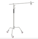NEEWER SC330W Pro 100% Metal C-Stand Light Stand with Wheels, Max. Height 10.8ft/330cm Adjustable Reflector Stand with 4ft/120cm Boom Arm & 3 Pulleys for Photo Studio Video Reflector, Monolight, etc 10098082
