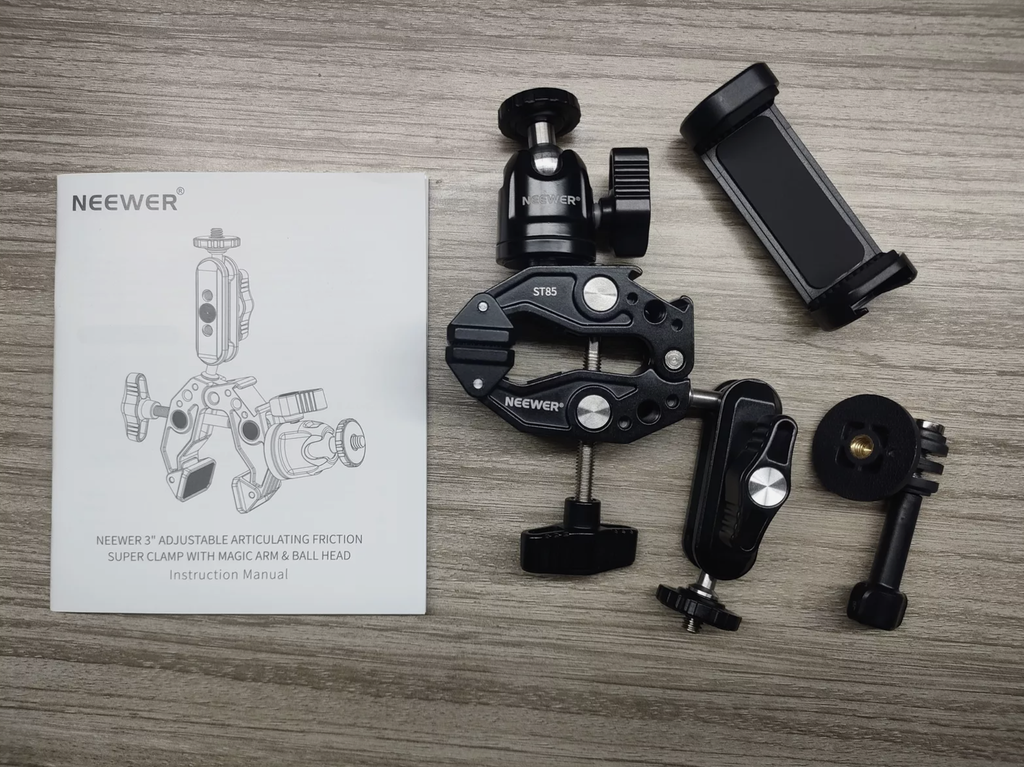 NEEWER ST85 Super Clamp with 3" Dual Ballhead Magic Arm 33000072