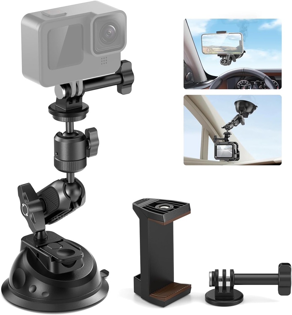 Neewer Suction Cup Mount for Mobile and Action Cameras with Magic Arm (33000077)