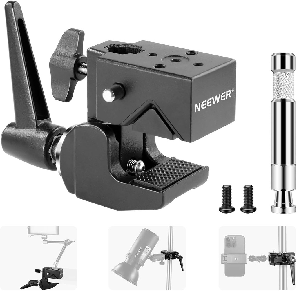 NEEWER UA017 Super Clamp with 5/8" Stud, Spring Lock 10102899