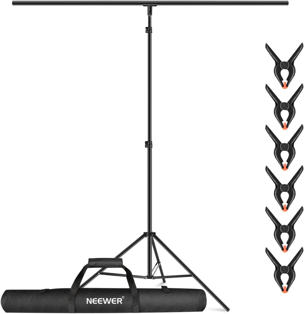 Neewer T-Shaped Background Support Stand Set, 2.6m High with 1.5m Crossbar (10100024)