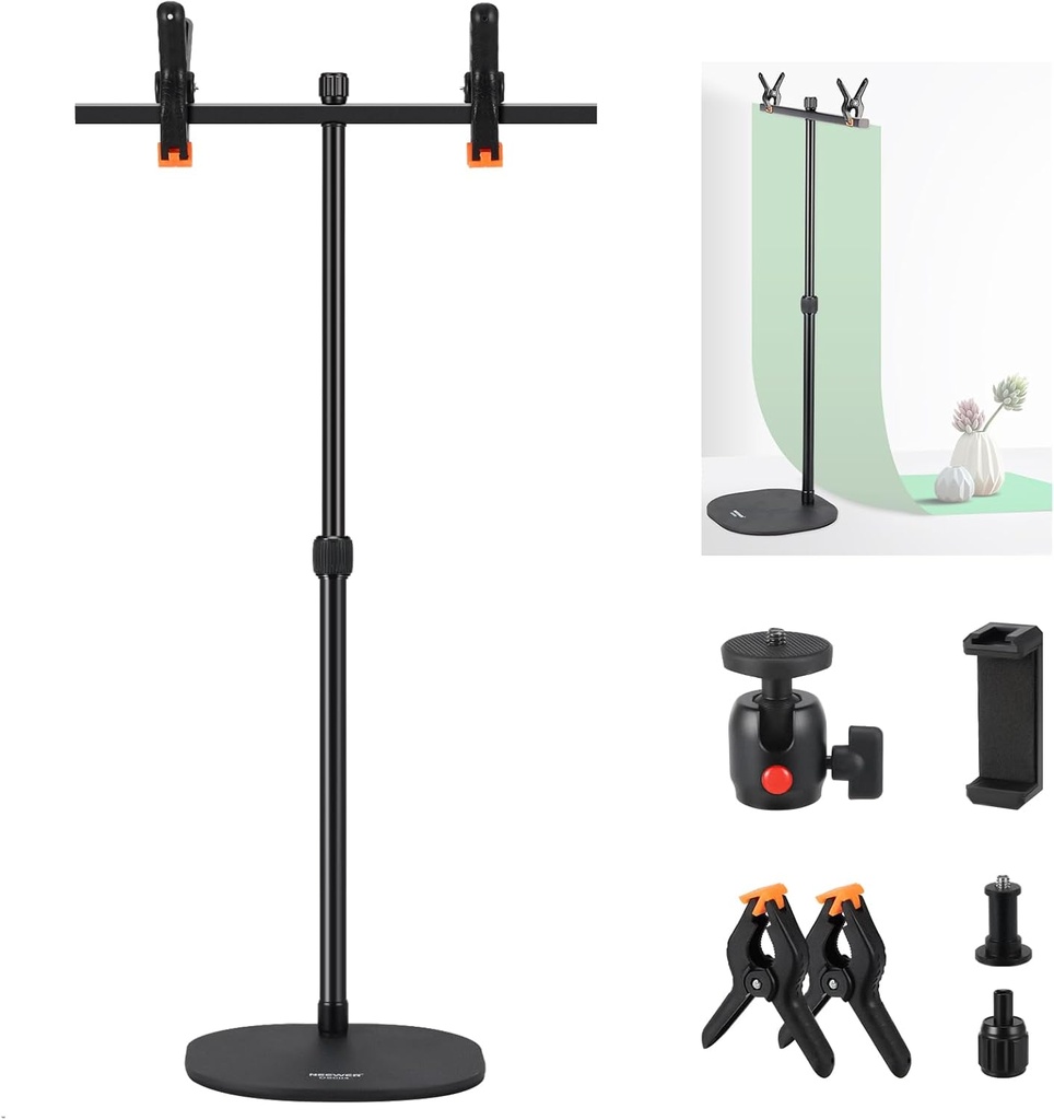 Neewer T-Shaped Tabletop Backdrop Stand Kit with Heavy-Duty Base (10102838)