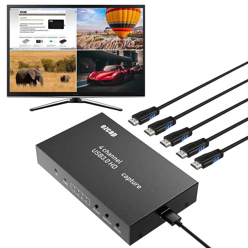 جهاز التقاط ezcap264 بأربع قنوات HDMI