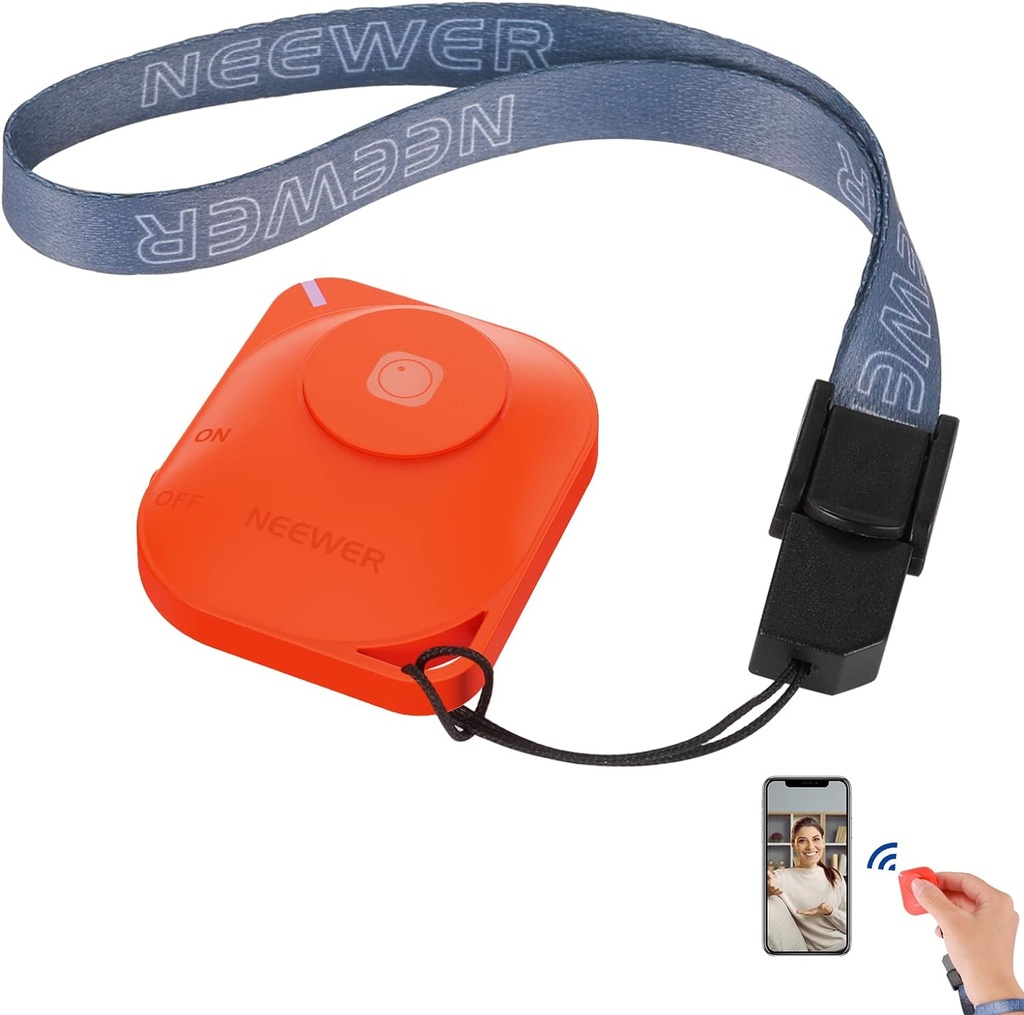 NEEWER Wireless RT116 Bluetooth Remote Camera Shutter Release Control with Lanyard 33000034