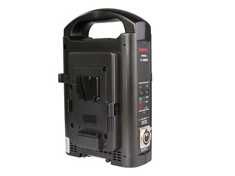 SWIT S-3802S  2-ch V-mount Battery Charger and Adaptor  Sequential charging with 4-pin XLR DC adaptor output; Portable style 