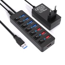 Powered USB 3.0 Hub, 8-Port with Individual On/Off Switches (36W)
