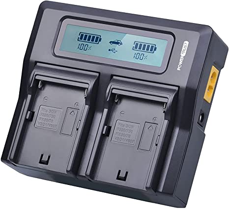 PowerTrust NP-F970 LCD Dual Fast Charger for Sony NP-F Batteries
