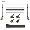 Puluz PU3110B 2 x 3m Photo Studio Background Support Stand Backdrop Crossbar Bracket(Black)