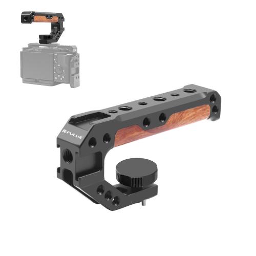 بولوز PU3114B مقبض علوي خشبي للكاميرا بمقاس 3/8 بوصة مع حامل حذاء بارد للكيب (أسود)