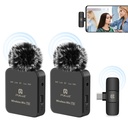 PULUZ PU648B Wireless Lavalier Microphone for Type-C Phones (Dual Mic)