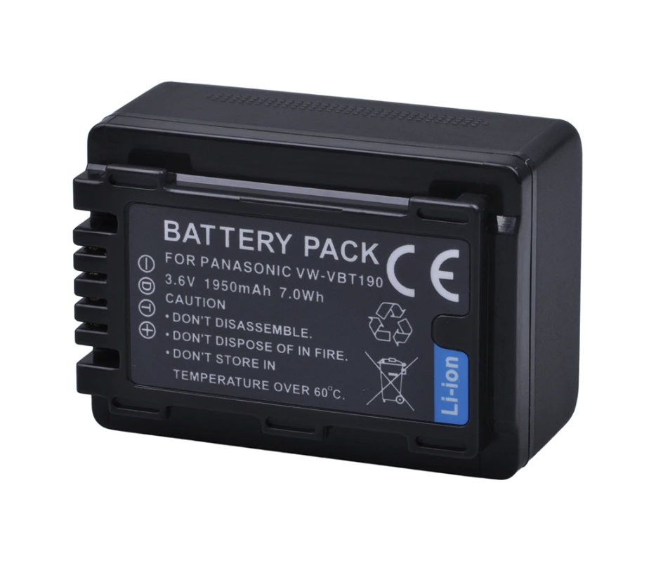 Replacement Battery for Panasonic VW-VBT190 – Rechargeable Lithium-ion Camcorder Battery