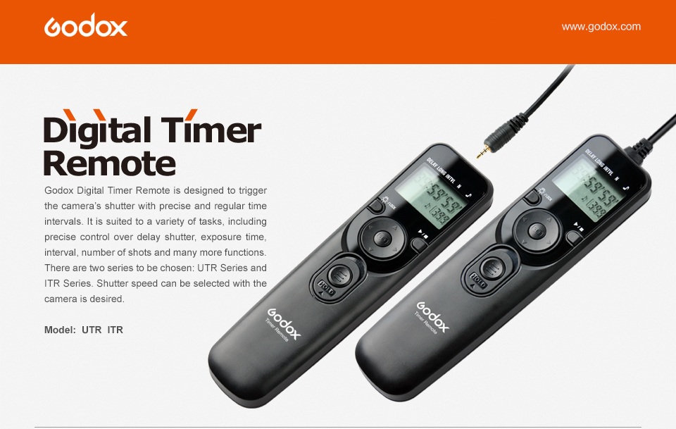 Godox UTR-C1 TIMER REMOTE  for Canon EOS 1200D 1000D 1000D 700D 650D 600D DRLS cameras.