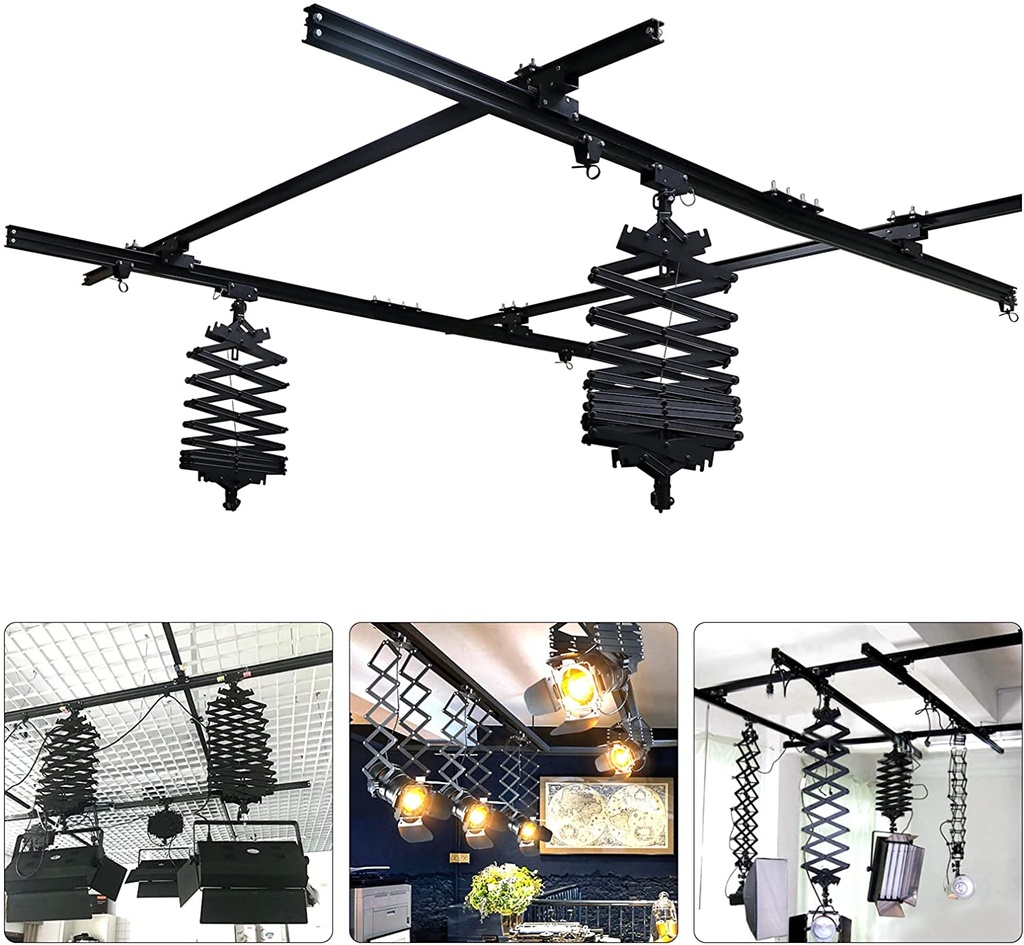 Ceiling Rail Kit with Pantographs for Studio Lighting (3x2m)