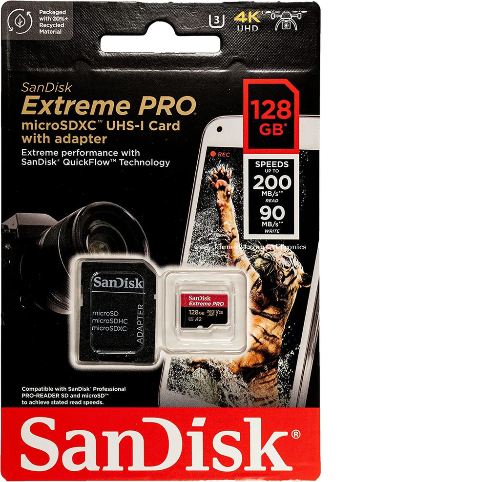 SanDisk Extreme PRO microSDXC UHS-I 128GB (A2, V30, U3) memory card