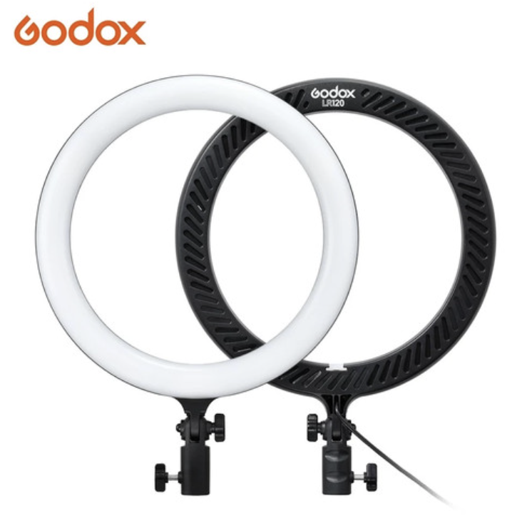 حلقة إضاءة LED بتقنية البي-كولور Godox LR120 (أسود، 12 بوصة)